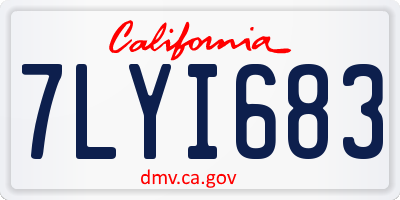 CA license plate 7LYI683