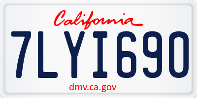 CA license plate 7LYI690
