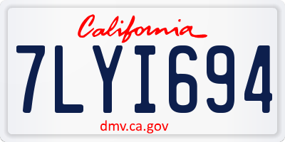 CA license plate 7LYI694