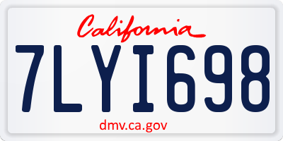 CA license plate 7LYI698