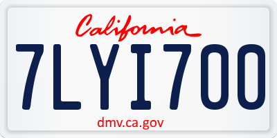 CA license plate 7LYI700