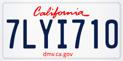 CA license plate 7LYI710