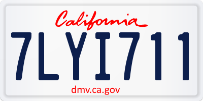 CA license plate 7LYI711