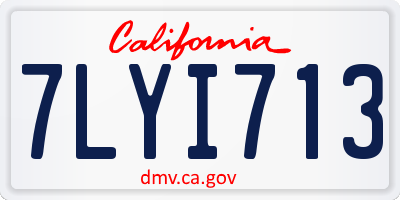 CA license plate 7LYI713