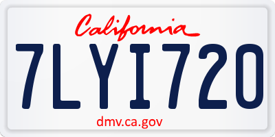 CA license plate 7LYI720