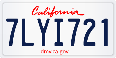 CA license plate 7LYI721