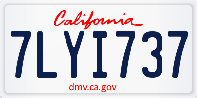 CA license plate 7LYI737