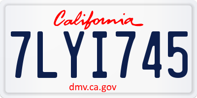 CA license plate 7LYI745