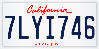 CA license plate 7LYI746