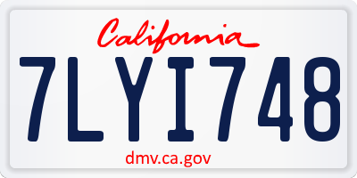 CA license plate 7LYI748