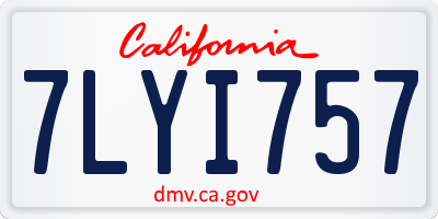 CA license plate 7LYI757