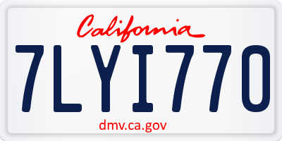 CA license plate 7LYI770