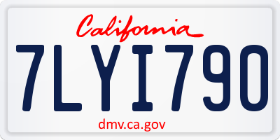 CA license plate 7LYI790