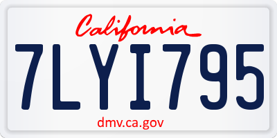 CA license plate 7LYI795