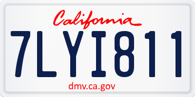 CA license plate 7LYI811