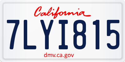 CA license plate 7LYI815