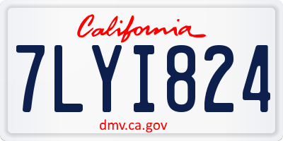 CA license plate 7LYI824