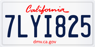 CA license plate 7LYI825