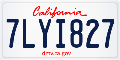 CA license plate 7LYI827