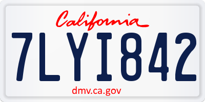CA license plate 7LYI842