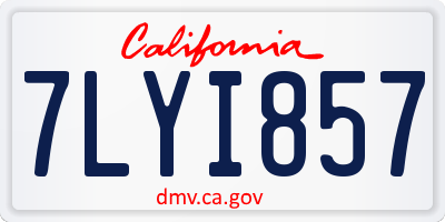 CA license plate 7LYI857
