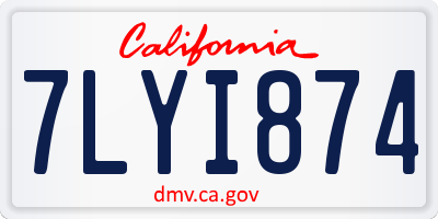 CA license plate 7LYI874