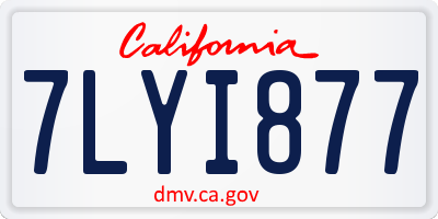 CA license plate 7LYI877
