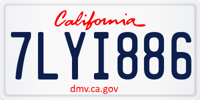 CA license plate 7LYI886