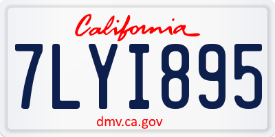 CA license plate 7LYI895