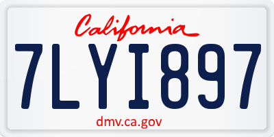 CA license plate 7LYI897