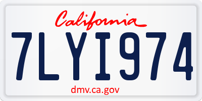 CA license plate 7LYI974