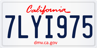 CA license plate 7LYI975