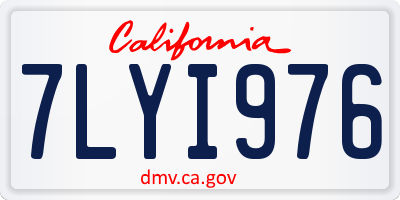 CA license plate 7LYI976