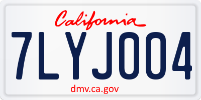 CA license plate 7LYJ004