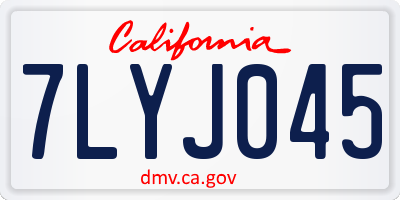 CA license plate 7LYJ045