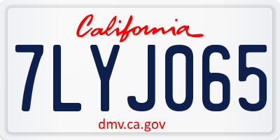 CA license plate 7LYJ065