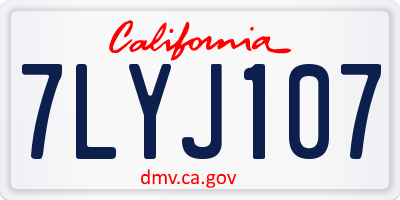 CA license plate 7LYJ107