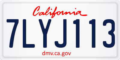 CA license plate 7LYJ113