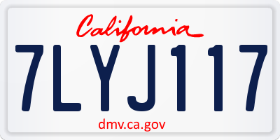 CA license plate 7LYJ117