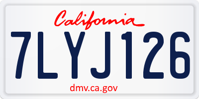 CA license plate 7LYJ126