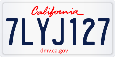 CA license plate 7LYJ127