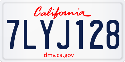 CA license plate 7LYJ128