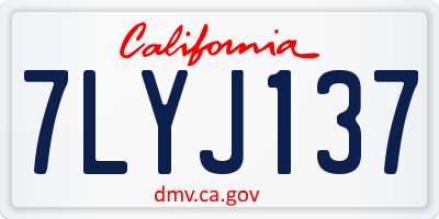 CA license plate 7LYJ137
