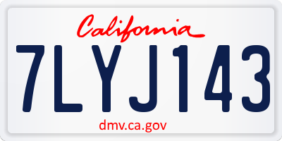 CA license plate 7LYJ143