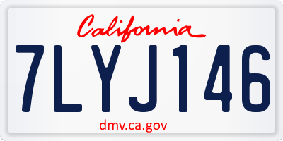 CA license plate 7LYJ146
