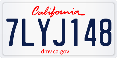 CA license plate 7LYJ148