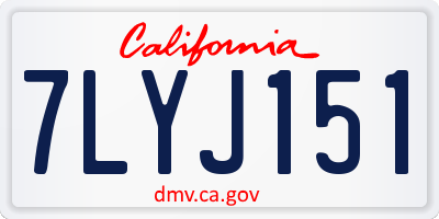 CA license plate 7LYJ151