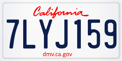 CA license plate 7LYJ159