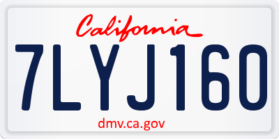 CA license plate 7LYJ160