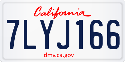 CA license plate 7LYJ166